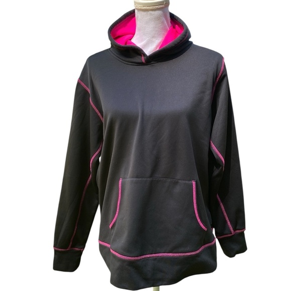 BCG Pullover Hoodie in Black with Pink Trim Size XL - Picture 1 of 6